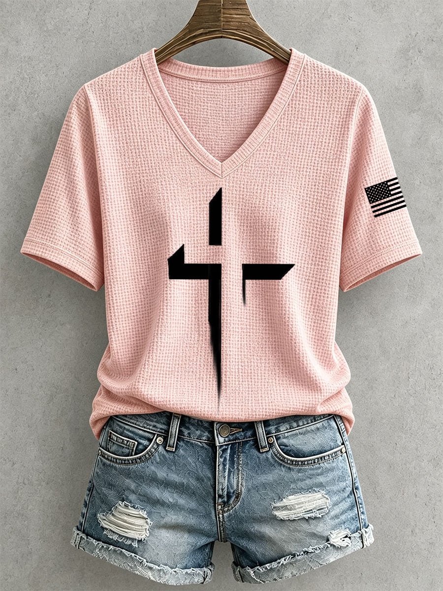 Women's Faith Cross Waffle Top