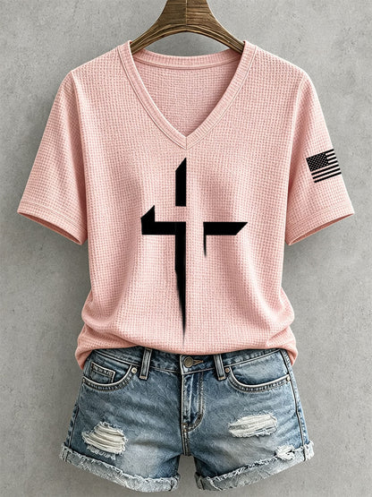 Women's Faith Cross Waffle Top