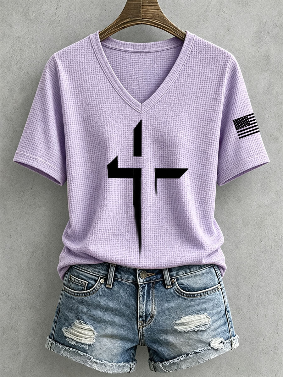 Women's Faith Cross Waffle Top