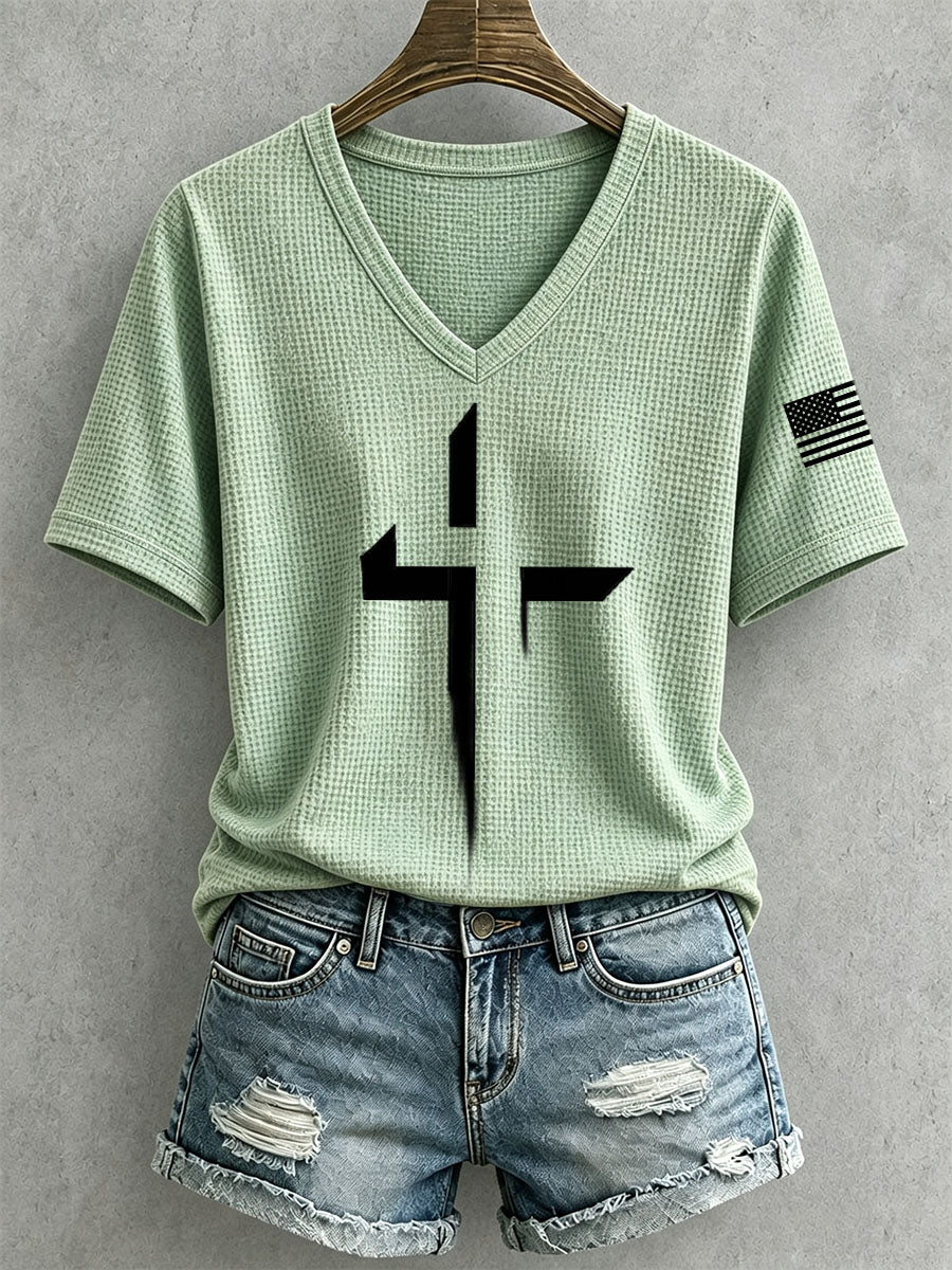 Women's Faith Cross Waffle Top